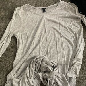 JCrew Gray long sleeve with front Ties